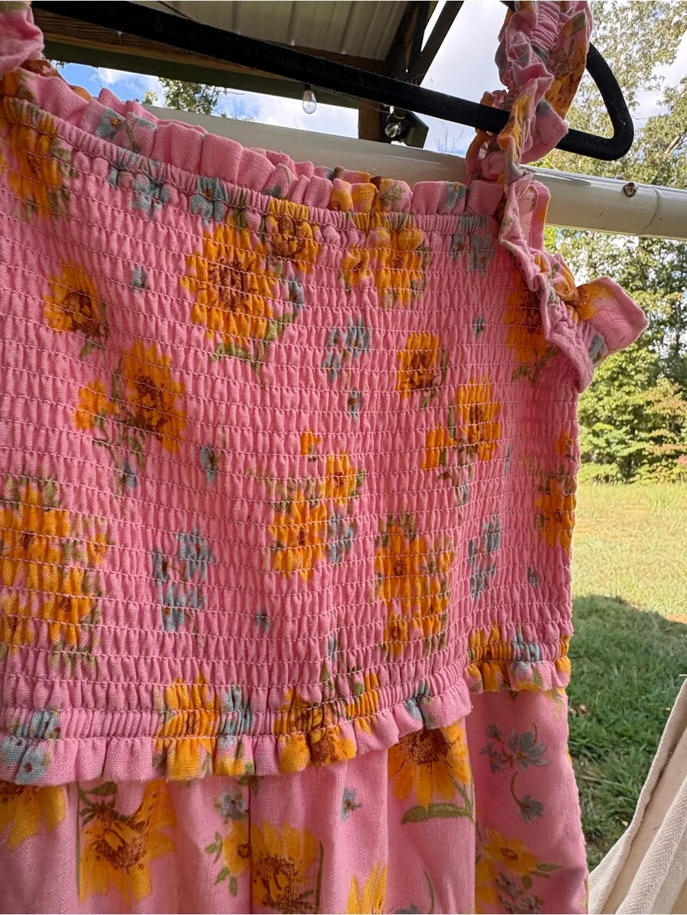Girls' Pink Floral Smocked Jumper Old Navy size